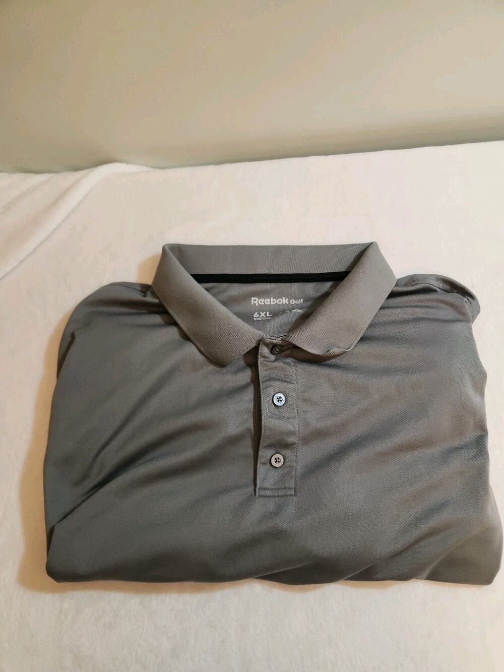 Reebok Golf Polo Mens 6XL Gray Grey Big & Tall Shirt
